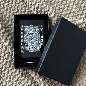 Black Playing Card Design Metal Wallet